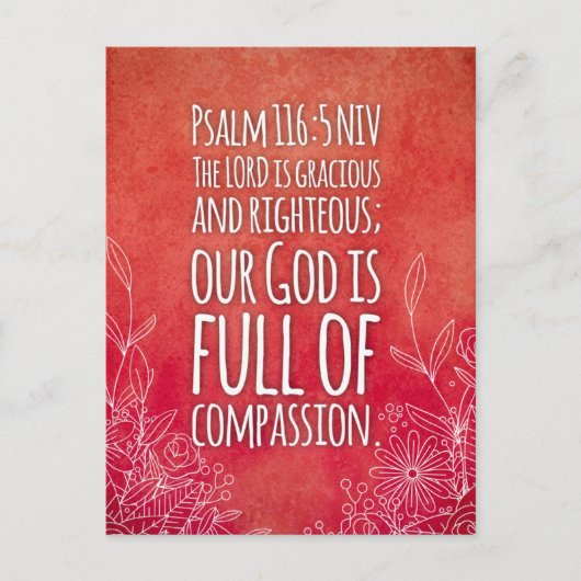 Bijbelvers Psalm 116:5 Ansichtkaart Briefkaart (Voorkant)