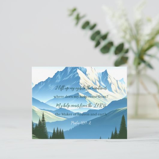 Bijbelvers Psalm 121:1-2 Briefkaart (Staand voorkant)