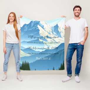 Bijbelvers Psalm 121:1-2 Fleece Deken