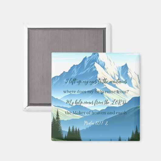 Bijbelvers Psalm 121:1-2 Magneet (Voorkant / Achterkant)