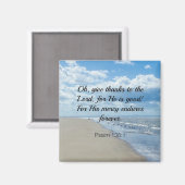 Bijbelvers, psalm 136:1 magneet (Voorkant / Achterkant)