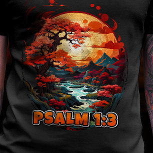 Bijbelvers Psalm 1:3 T-shirt