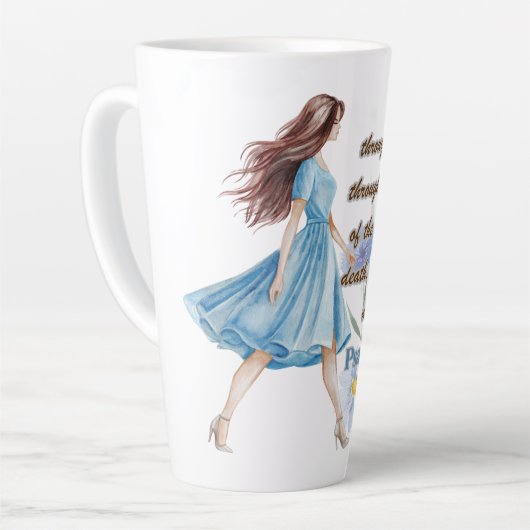 Bijbelvers Psalm 23:4 Latte Mok (Linkerhoek)