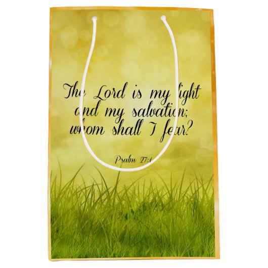 Bijbelvers, psalm 27:1 medium cadeauzakje (Voorkant)