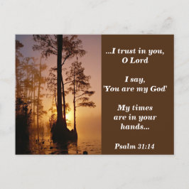 Bijbelvers Psalm 31:14 Mijn tijd is in uw handen Briefkaart
