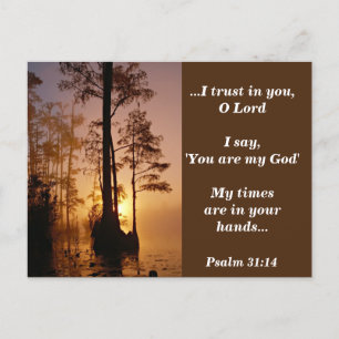 Bijbelvers Psalm 31:14 Mijn tijd is in uw handen Briefkaart