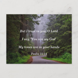 Bijbelvers Psalm 31:14 Mijn tijden zijn in uw hand Briefkaart
