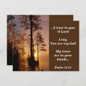 Bijbelvers Psalm 31:14 Mijn tijden zijn in Uw hand Briefkaart (Voorkant / Achterkant)