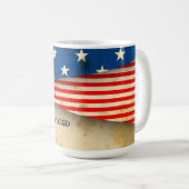 Bijbelvers Psalm 33:12 over een Amerikaanse vlag Koffiemok (Voorkant rechts)