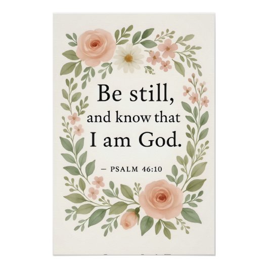 Bijbelvers Psalm 46:10 Perfect Poster (Voorkant)