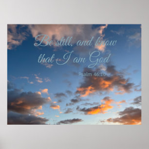 Bijbelvers Psalm 46:10 Poster