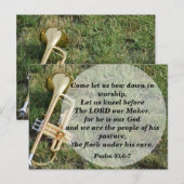 Bijbelvers Psalm 95:6-7 Laten wij aanbidden Briefkaart (Voorkant / Achterkant)