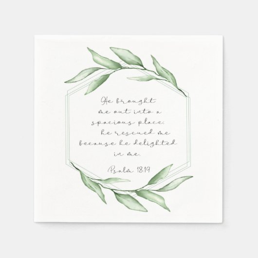 Bijbelvers Psalm Paper Napkins Servet (Voorkant)