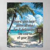 Bijbelvers Quote Beach Ocean Custom Name Poster (Voorkant)