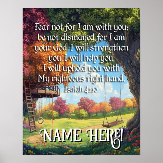 Bijbelvers Quote Boys Forest Playground Kinder kun Poster (Voorkant)