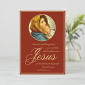 Bijbelvers Religieuze Kerst Kaart met Foto (Staand voorkant)