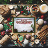 Bijbelvers Rustieke bossen Sneeuwvlokken Kerstmis Feestdagenkaart