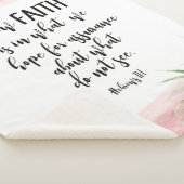 Bijbelvers Rustisch Roze en Witte floraal Sherpa Deken (3/4)