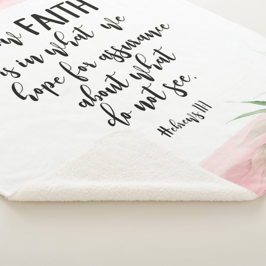 Bijbelvers Rustisch Roze en Witte floraal Sherpa Deken (3/4)