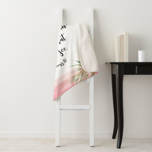 Bijbelvers Rustisch Roze en Witte floraal Sherpa Deken (In situ)
