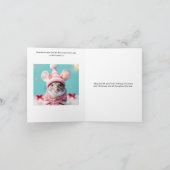 Bijbelvers Schattigee Kerstmuis Naam Foto Feestdagen Kaart (Binnen)