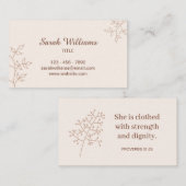 Bijbelvers Spreuken 31:25 Bloemenvrouwen Christeli Visitekaartje (Voorkant / Achterkant)