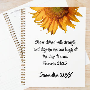 Bijbelvers Spreuken 31:25 Zonnebloem Custom Quote Planner