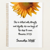 Bijbelvers Spreuken 31:25 Zonnebloem Custom Quote Planner (Voorkant)