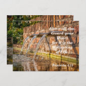Bijbelvers Spreuken 4:23 Bewaar Uw Hart Briefkaart (Voorkant / Achterkant)