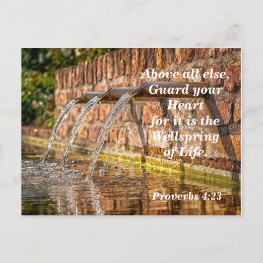 Bijbelvers Spreuken 4:23 Bewaar Uw Hart Briefkaart (Voorkant)