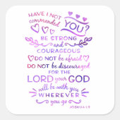 Bijbelvers Sticker Jozua 1:9 (Voorkant)