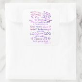 Bijbelvers Sticker Jozua 1:9 (Tas)