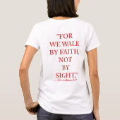 Bijbelvers T-shirt 2 Korintiërs 5:7 (Achterkant)