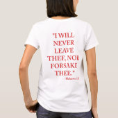 Bijbelvers T-shirt Hebreeën 13:5 (Achterkant)