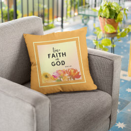 Bijbelvers Terracotta Sinaasappel Bloemen gooien k Kussen