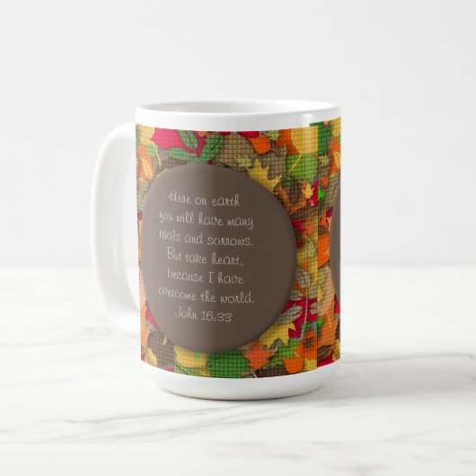 Bijbelvers-Trials en Thanksgiving-Mok Koffiemok (Voorkant links)