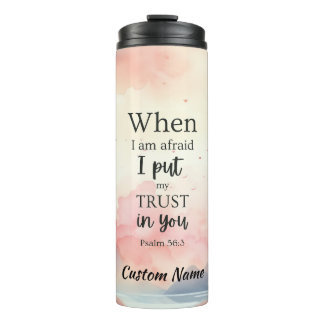 Bijbelvers Tumbler Psalm 46:3 - Gepersonaliseerde  Thermosbeker