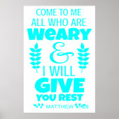 Bijbelvers turkoois | Archief zwaargewicht papier Poster (Voorkant)