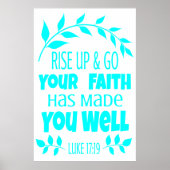 Bijbelvers turkoois | Archief zwaargewicht papier Poster (Voorkant)