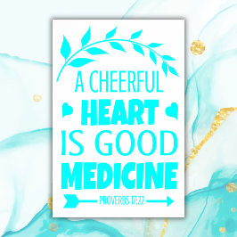 Bijbelvers turkoois | Archief zwaargewicht papier Poster