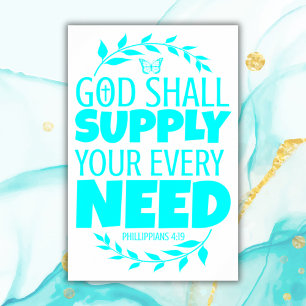 Bijbelvers turkoois   Archief zwaargewicht papier Poster