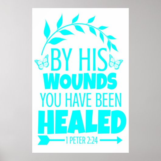 Bijbelvers turkoois | Archief zwaargewicht papier Poster (Voorkant)