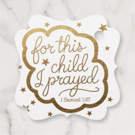 Bijbelvers uit 1 Samuel 1:27 Bedankjes Labels