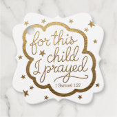 Bijbelvers uit 1 Samuel 1:27 Bedankjes Labels (Voorkant)