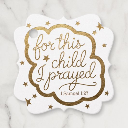Bijbelvers uit 1 Samuel 1:27 Bedankjes Labels (Voorkant)