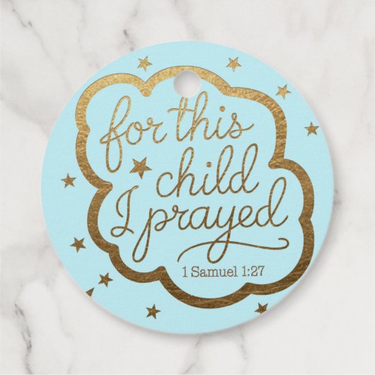 Bijbelvers uit 1 Samuel 1:27 Bedankjes Labels (Achterkant)