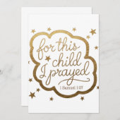 Bijbelvers uit 1 Samuel 1:27 Bedankkaart (Voorkant / Achterkant)