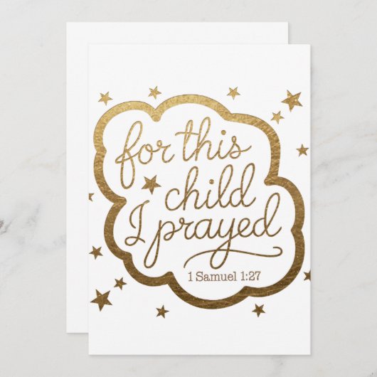 Bijbelvers uit 1 Samuel 1:27 Bedankkaart (Voorkant / Achterkant)