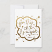 Bijbelvers uit 1 Samuel 1:27 Bedankkaart (Voorkant)