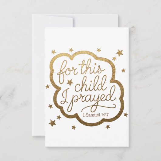 Bijbelvers uit 1 Samuel 1:27 Bedankkaart (Voorkant)